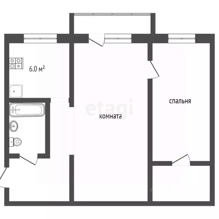 2-к кв. Московская область, Электросталь ул. 8 Марта, 43 (44.4 м) - Фото 1