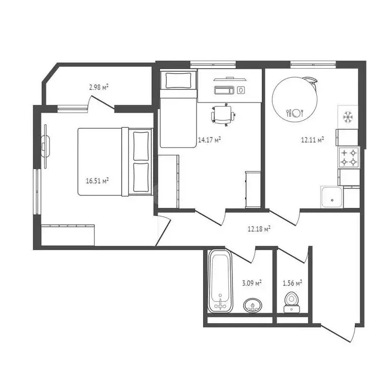3-комнатная квартира: Новосибирск, Оловозаводская улица, 15 (59.7 м) - Фото 1