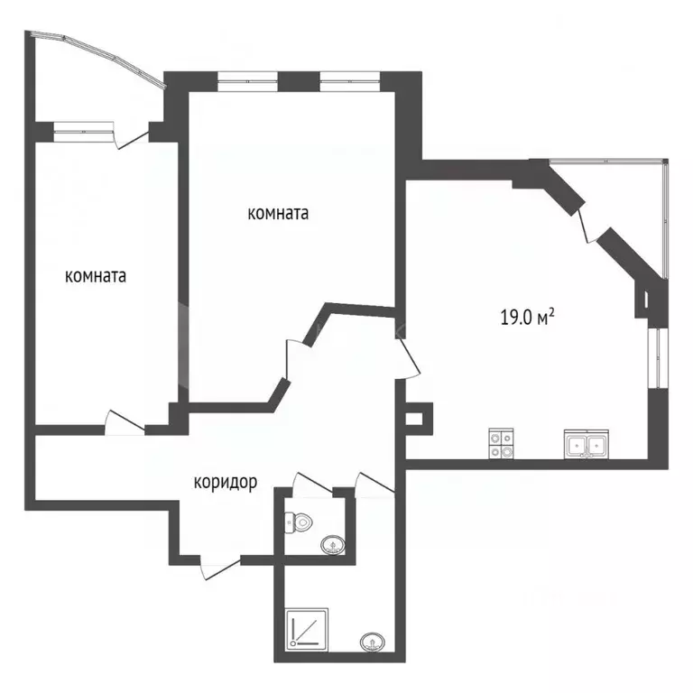 2-к кв. Тюменская область, Тюмень ул. Василия Гольцова, 3 (75.5 м) - Фото 2