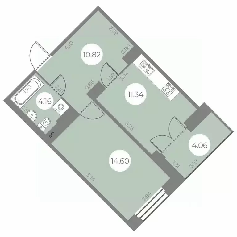 1-к кв. Санкт-Петербург ул. Маршала Захарова, 8 (42.95 м) - Фото 0