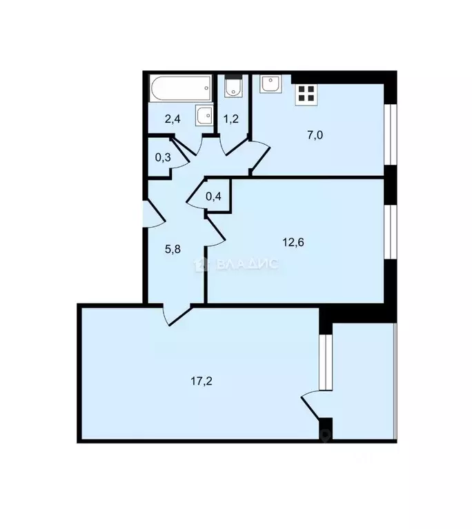 2-к кв. Нижегородская область, Нижний Новгород ул. Ногина, 15 (46.9 м) - Фото 1