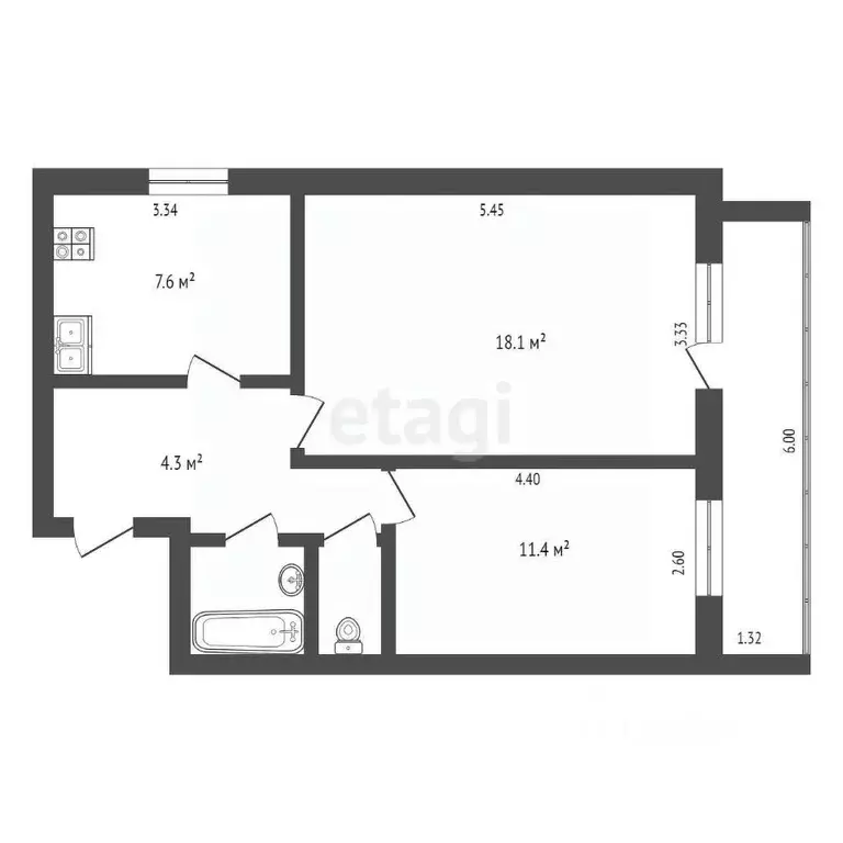 2-к кв. Свердловская область, Талица ул. Ленина, 77 (48.5 м) - Фото 1