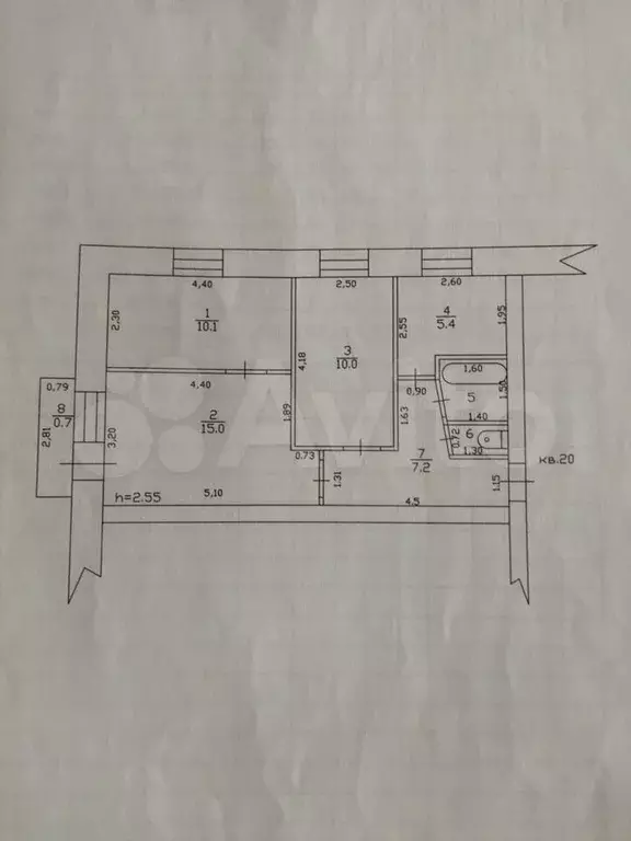 3-к. квартира, 51 м, 5/5 эт. - Фото 0