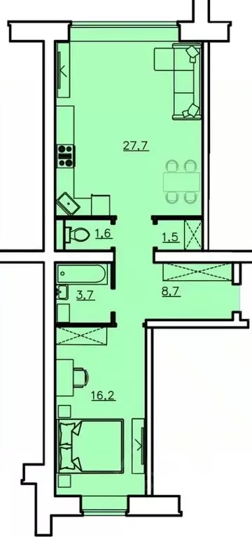 1-к кв. Владимирская область, Александров  (16.4 м) - Фото 0