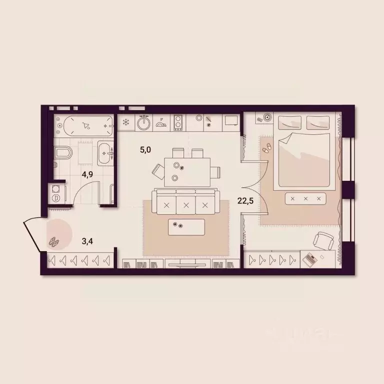 1-к кв. Приморский край, Артем ул. Куйбышева, 11А (35.76 м) - Фото 0