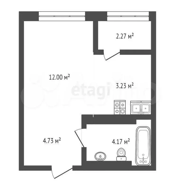 Квартира-студия, 24,9 м, 10/19 эт. - Фото 0