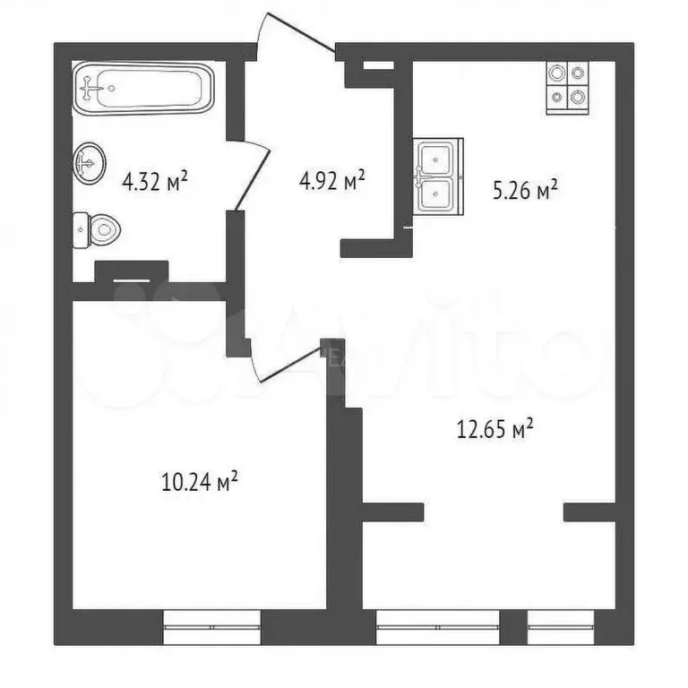1-к. квартира, 38 м, 2/25 эт. - Фото 0