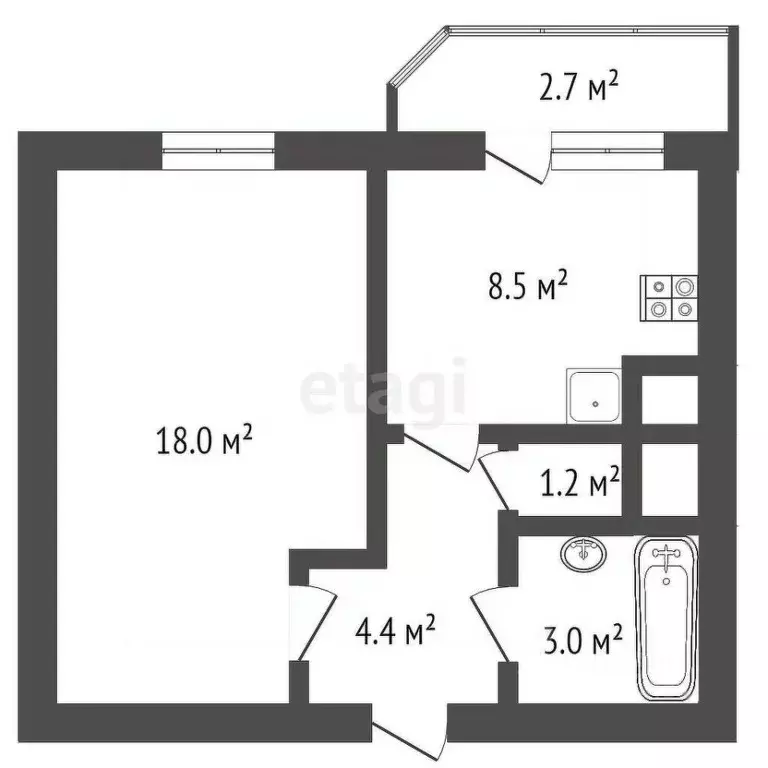 1-к кв. Санкт-Петербург ул. Димитрова, 3к1 (35.1 м) - Фото 1