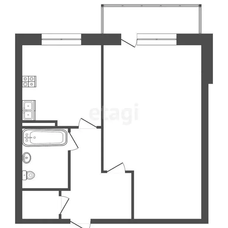 1-комнатная квартира: Туринск, Загородная улица, 34 (35.2 м) - Фото 0