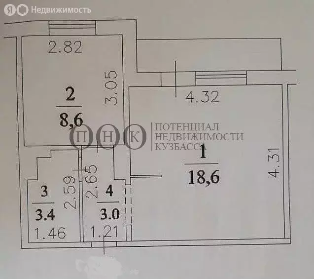 1-комнатная квартира: Кемерово, проспект Ленина, 55Б (33.6 м) - Фото 0
