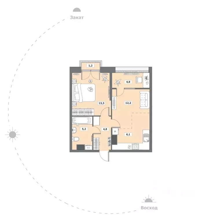 1-к кв. Вологодская область, Вологда ул. Возрождения, 35к6 (47.6 м) - Фото 1