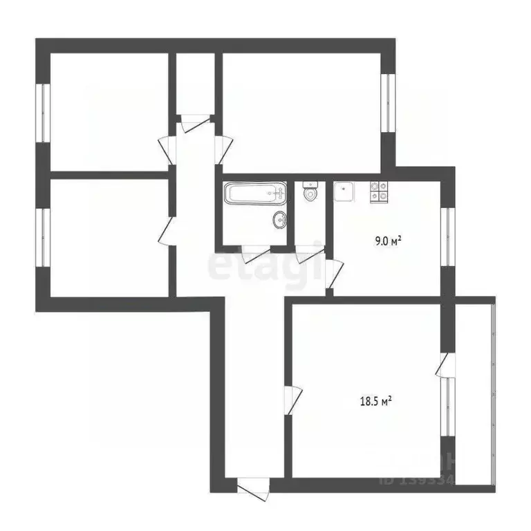 4-к кв. Тюменская область, Тюмень ул. Николая Федорова, 11 (77.3 м) - Фото 2