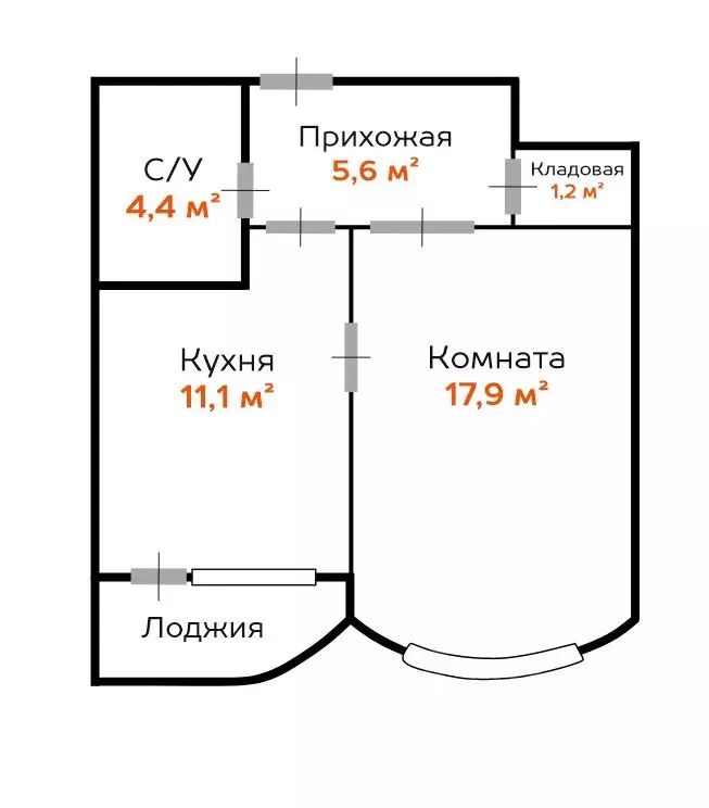 1-к кв. Московская область, Красногорск бул. Южный, 4 (40.0 м) - Фото 2