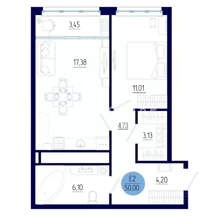 1-к кв. Рязанская область, Рязанский муниципальный округ, с. Дядьково ... - Фото 2