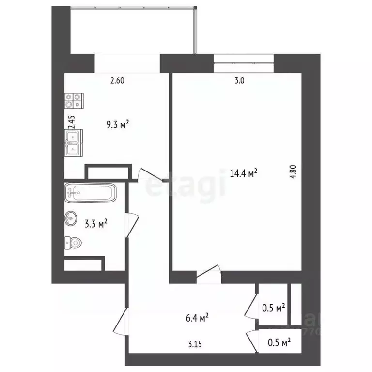 1-к кв. Ямало-Ненецкий АО, Новый Уренгой Восточный мкр, 1/4 (34.4 м) - Фото 2