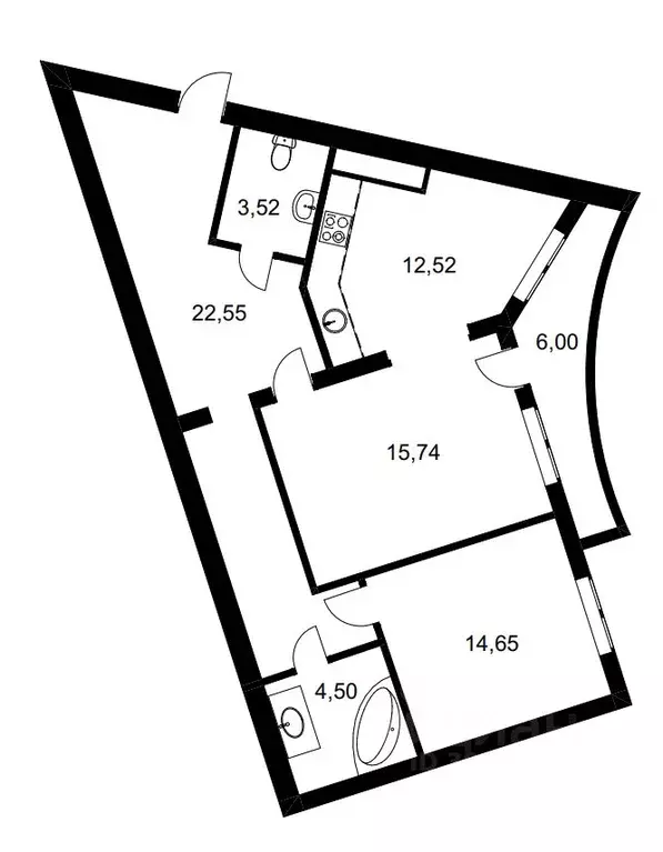 2-к кв. Санкт-Петербург просп. Энгельса, 97 (75.0 м) - Фото 1