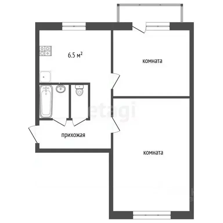 2-к кв. Владимирская область, Муром ул. Серова, 40 (43.8 м) - Фото 2