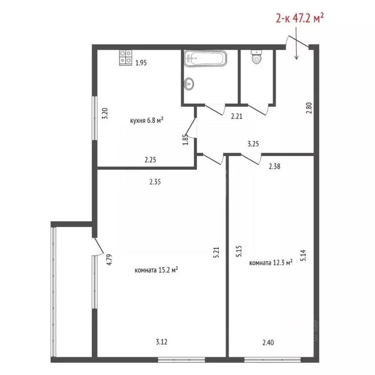 2-к кв. Свердловская область, Екатеринбург просп. Космонавтов, 80к6 ... - Фото 2