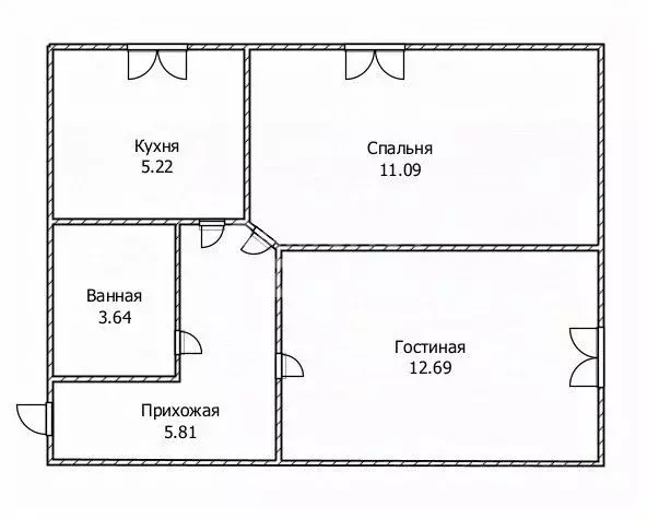 2-к кв. Ульяновская область, Ульяновск ул. Карла Либкнехта, 30 (39.0 ... - Фото 2