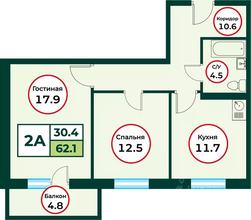 2-к кв. Красноярский край, Красноярск городской округ, пос. Солонцы ... - Фото 1