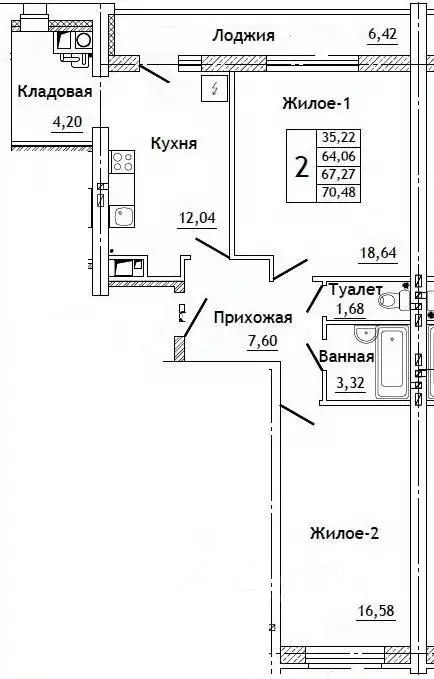 2-к кв. Смоленская область, Смоленский муниципальный округ, д. ... - Фото 1