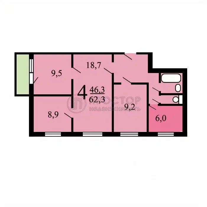 4-к кв. Москва Онежская ул., 49 (62.3 м) - Фото 1