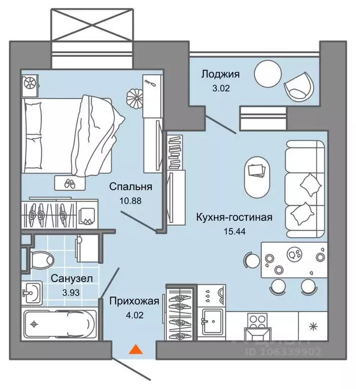 2-к кв. Кировская область, Киров ул. 4-й Пятилетки, 84 (36.0 м) - Фото 0