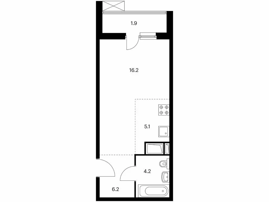 Квартира-студия: Москва, Муравская улица, 44к3 (33.6 м) - Фото 0