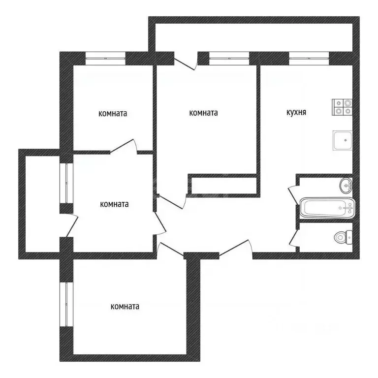 4-к кв. Ленинградская область, Кириши ул. Строителей, 18 (77.7 м) - Фото 2