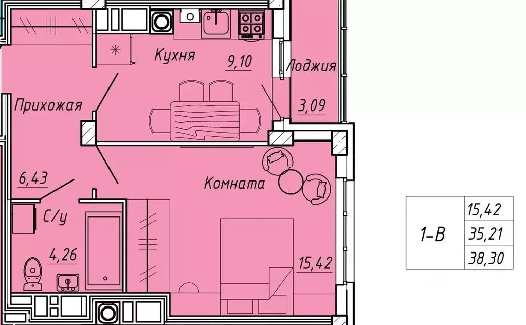1-к кв. Ивановская область, Иваново Апрельская ул., 95 (38.3 м) - Фото 0