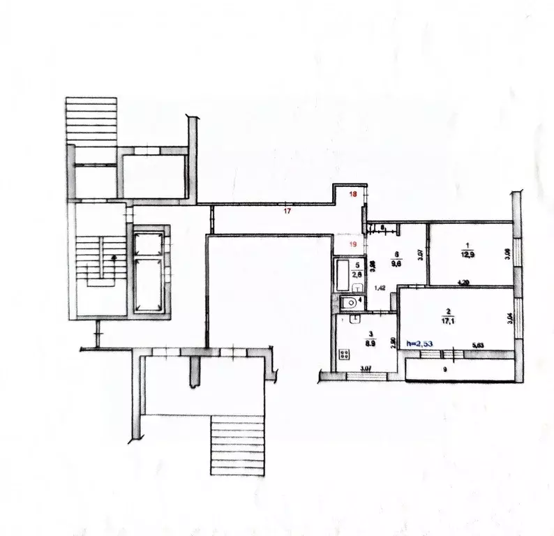 2-к кв. Московская область, Раменское Красноармейская ул., 27а (56.1 ... - Фото 2