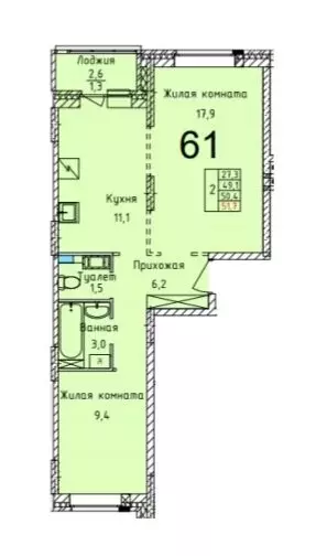 2-комнатная квартира: Мытищи, Тенистый бульвар, 5 (49.3 м) - Фото 0