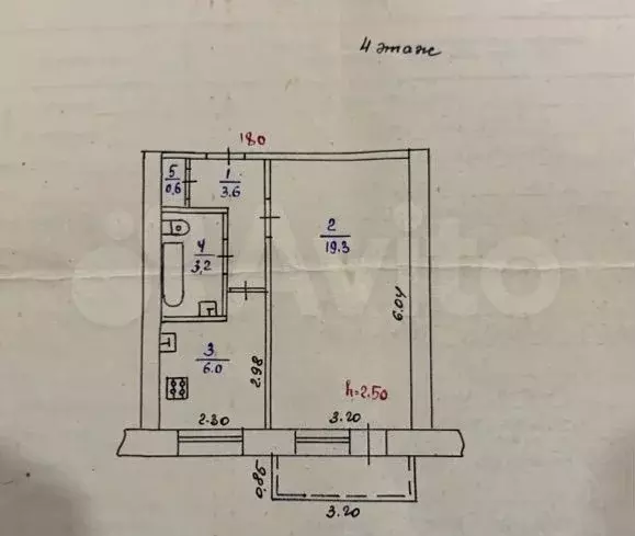 1-к. квартира, 33,4 м, 4/9 эт. - Фото 0