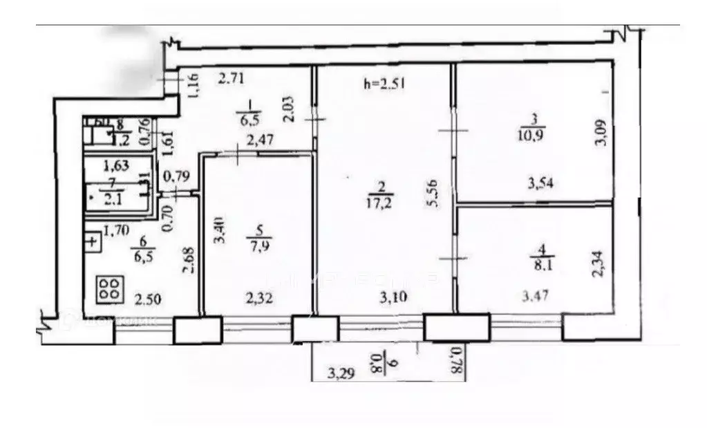 4-к кв. Брянская область, Брянск ул. Костычева, 29 (57.0 м) - Фото 2