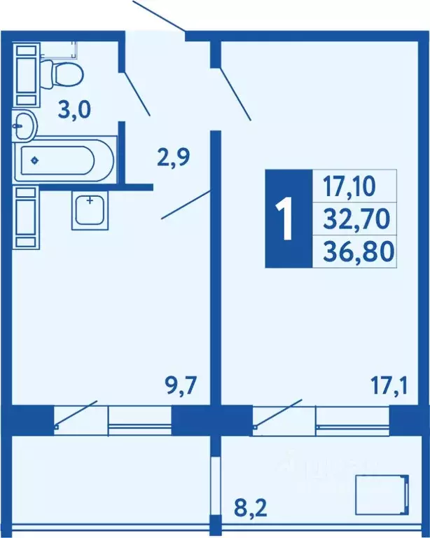 1-к кв. Башкортостан, Уфа Дема жилрайон, Новая Дема жилой комплекс ... - Фото 1