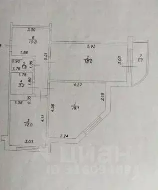 2-к кв. Татарстан, Казань ул. Академика Глушко, 39 (65.0 м) - Фото 1