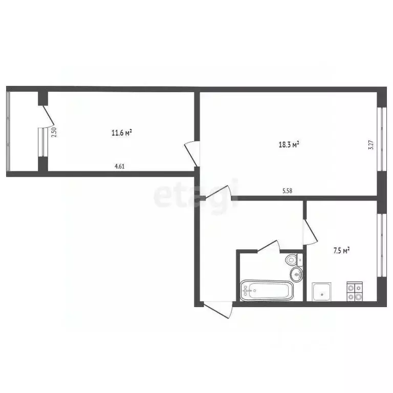 2-к кв. Москва Симферопольский бул., 9кА (50.0 м) - Фото 1