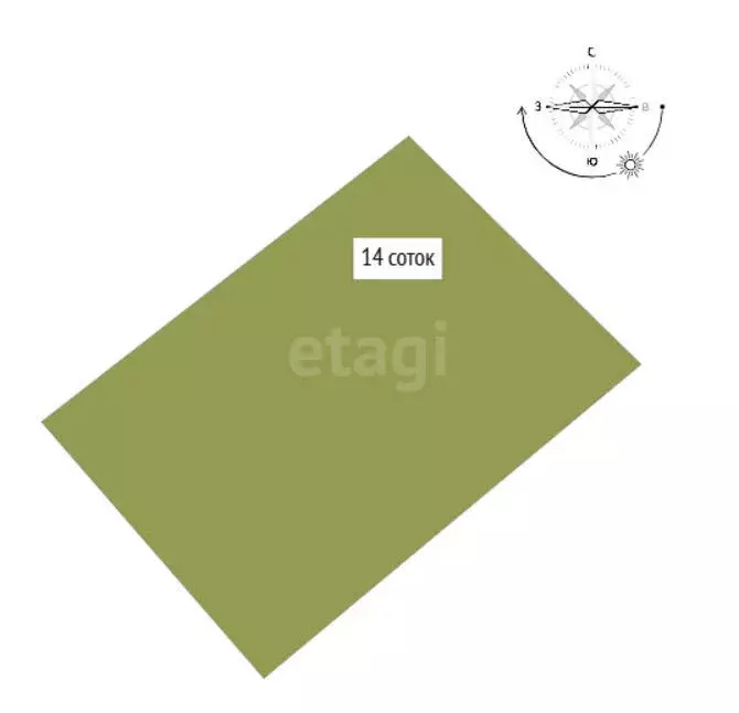 Участок в село Чигорак, Пионерская улица (14 м) - Фото 1