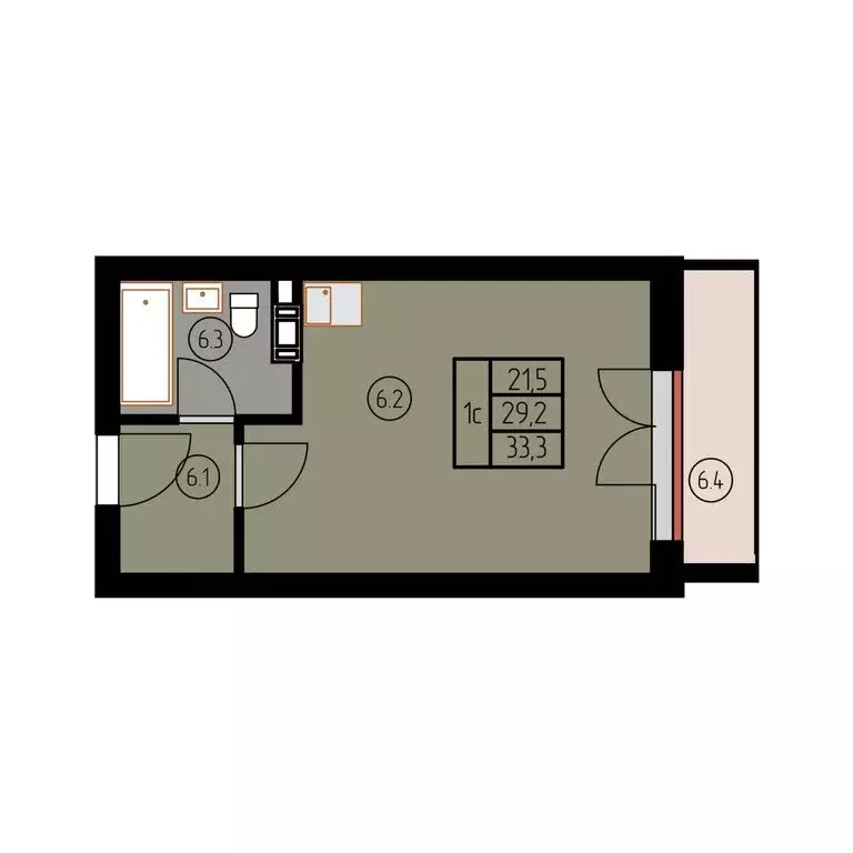 Квартира-студия: Лесное, КА Отрада Resort (33.3 м) - Фото 1