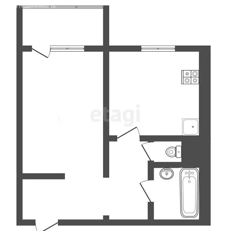 1-комнатная квартира: Ижевск, улица Е.М. Кунгурцева, 33 (33.8 м) - Фото 1