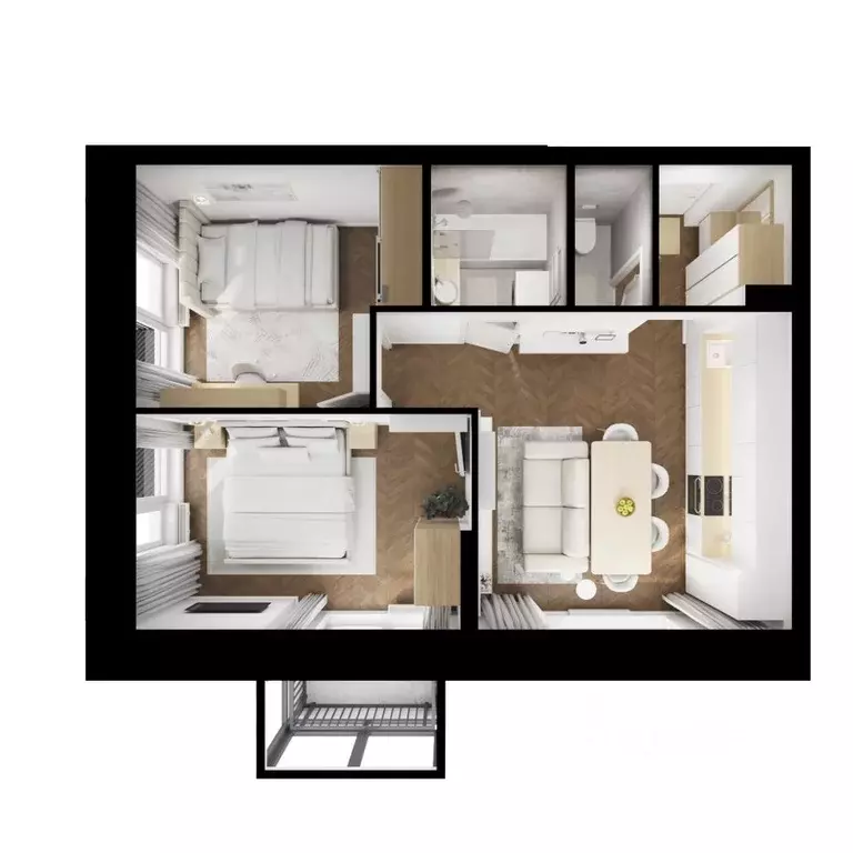 2-к кв. Татарстан, Казань ул. Анаса Тазетдинова, 1к9 (51.0 м) - Фото 2