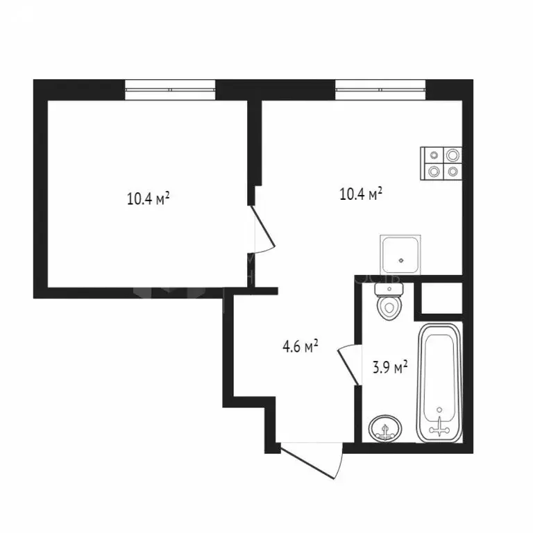 1-комнатная квартира: Тюмень, Харьковская улица, 76 (29 м) - Фото 0