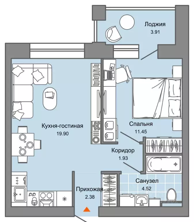 2-к кв. Кировская область, Киров ул. 4-й Пятилетки, 86 (42.0 м) - Фото 0