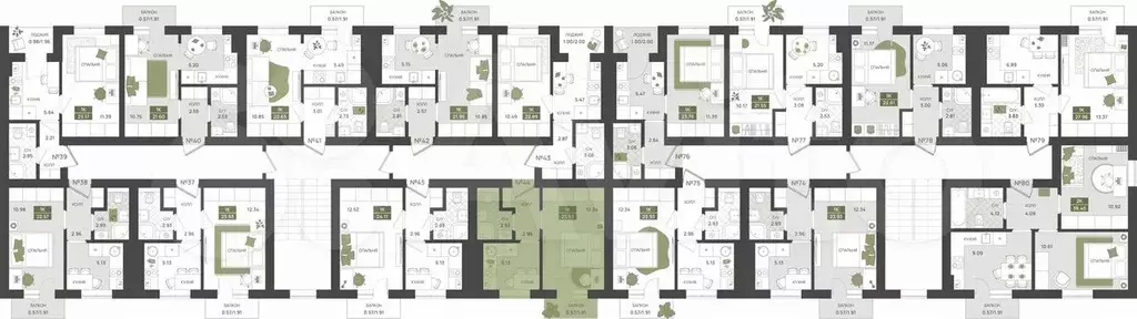 1-к. квартира, 23,9 м, 5/5 эт. - Фото 1