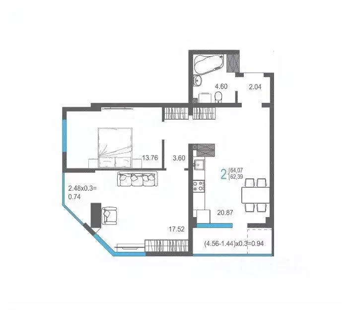 2-к кв. Крым, Ялта ул. Кирова, 155Ак1 (64.07 м) - Фото 1