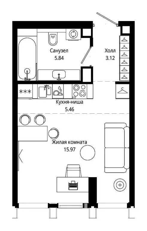 Квартира-студия: Москва, 4-я улица Марьиной Рощи, 10к5 (30.4 м) - Фото 2