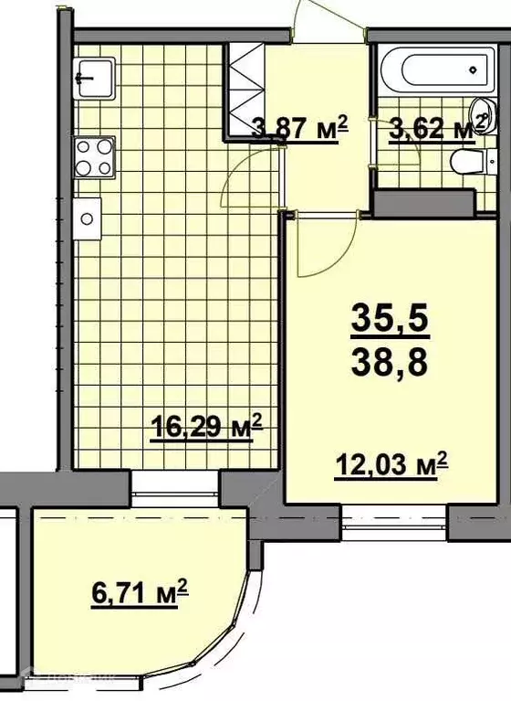 Продаётся 1-к квартира, 41.2 м - Фото 0