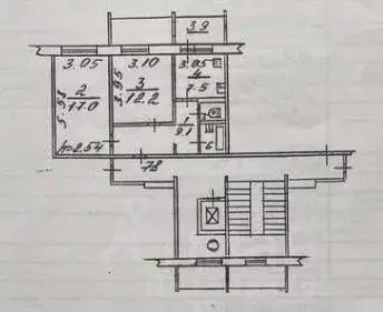 2-к кв. Псковская область, Псков Рижский просп., 91 (50.0 м) - Фото 2