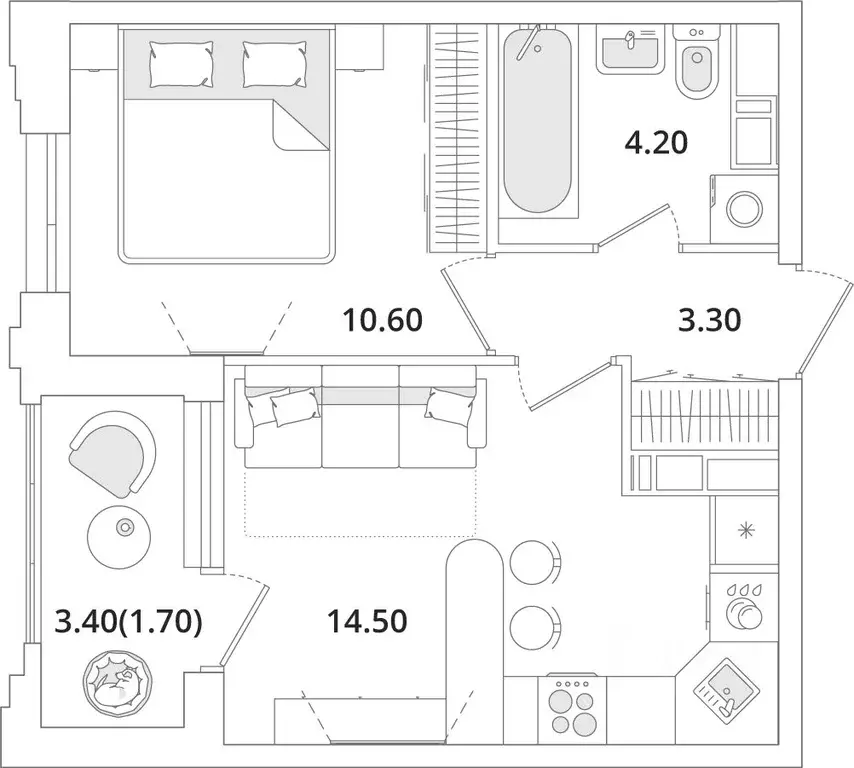 1-к кв. Санкт-Петербург Планерная ул., 99 (34.2 м) - Фото 0