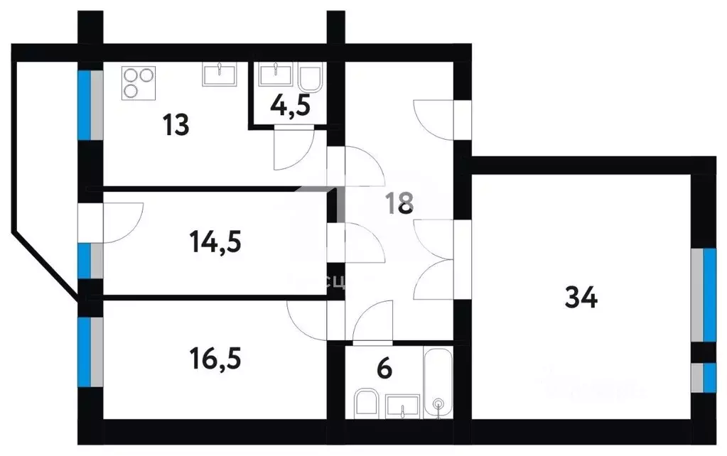 3-к кв. Новосибирская область, Новосибирск ул. Крылова, 48 (109.0 м) - Фото 1